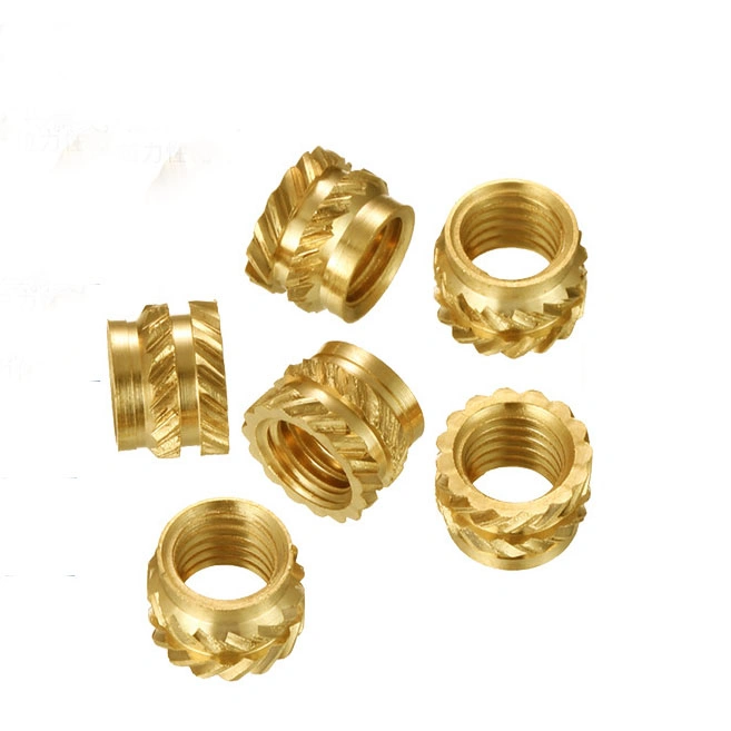 M2 M2.5 M3 M3.5 M4 M5 M6 M8 Aluminium Nut Brass Blind Knurl Molded-in Insert Nut for Plastic Injection Moulding Heat Staking Brass Threaded Insert for Plastic